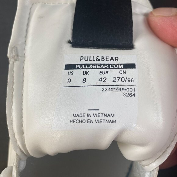 Pull & Bear Men's White Sneakers Sz 9 US Leather Movement Of An Urban Generation - Picture 4 of 14
